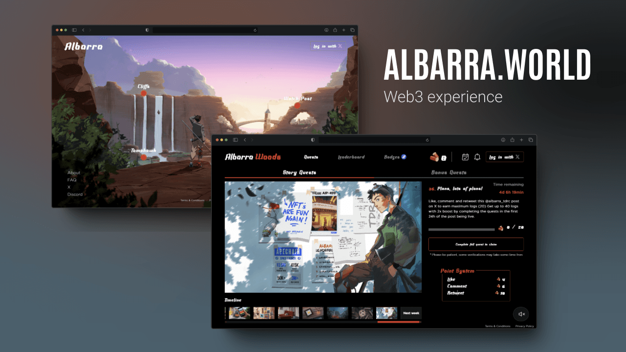 Mockup de la página web de Albarra World