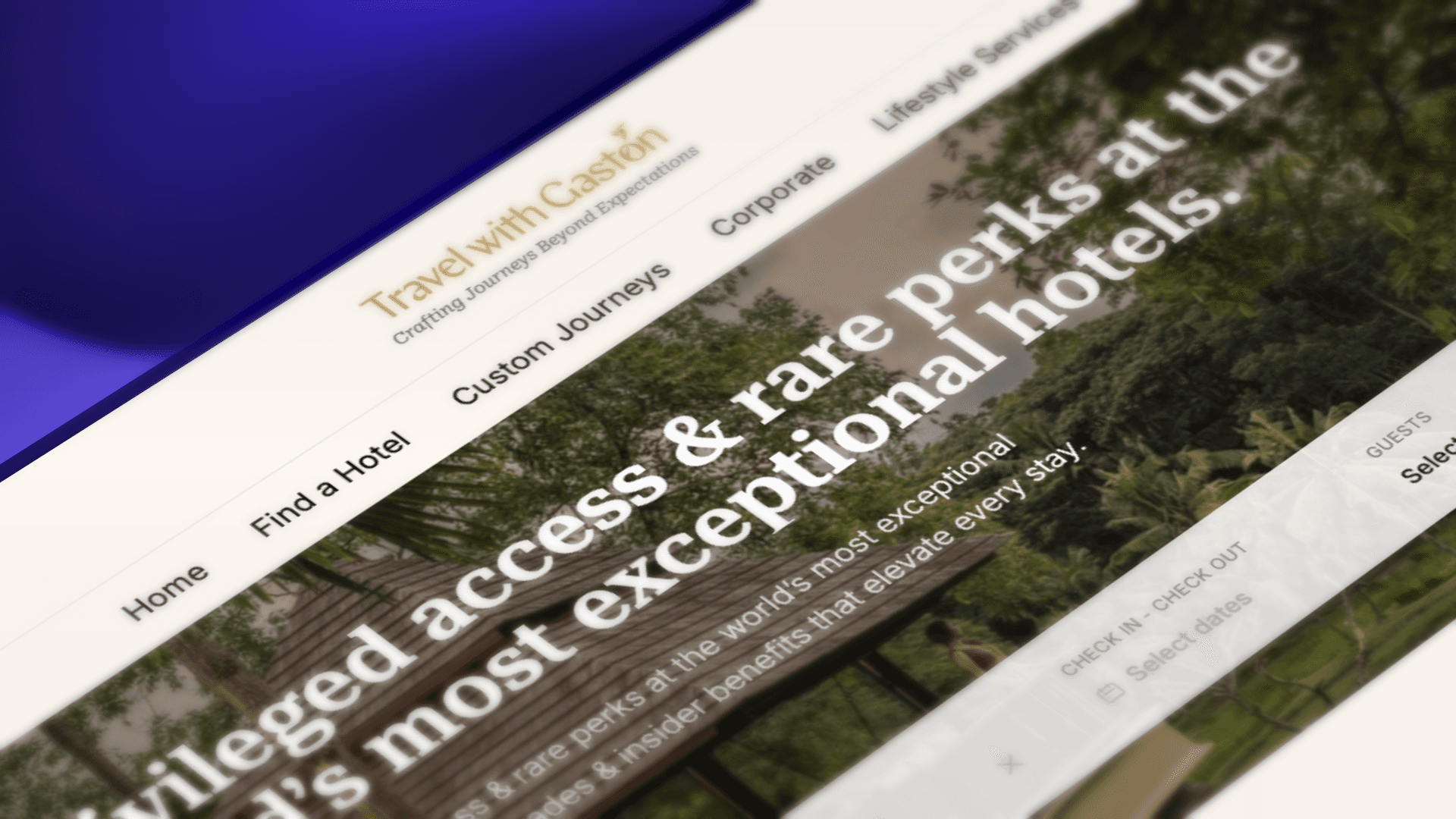Mockup de la página web de Travel With Gaston